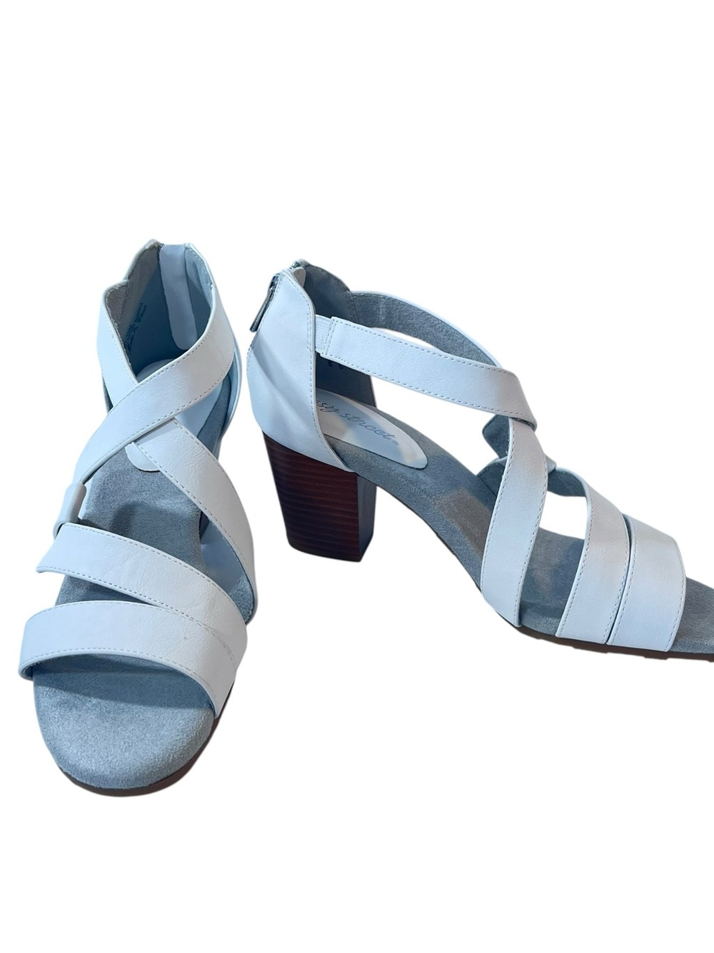 Easy Street Shoes Amuse Heeled Sandals Womens New White Heel Height 3”